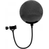 Mikrofon Pop Filter Omnitronic Model 60006250 Metal Czarny, okrągła siatkowa osłona przeciwwietrzna