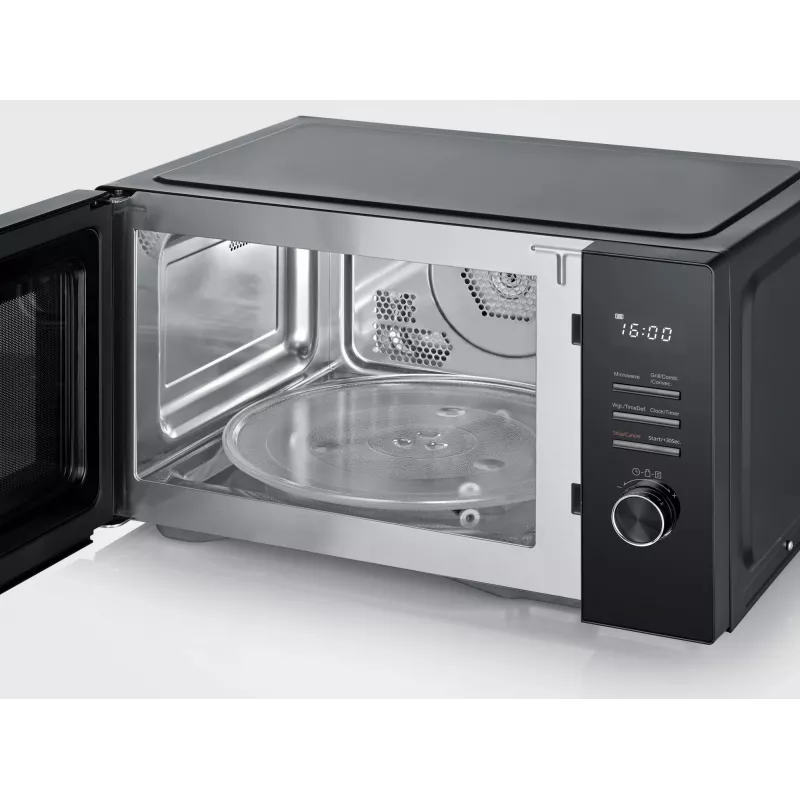 Kuchenka mikrofalowa z funkcją grill i termoobieg SEVERIN MW 7798, wolnostojąca, 29 l, 900 W, czarna, talerz obrotowy 315 mm