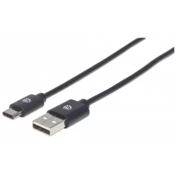 Kabel Manhattan USB-C na USB-A, 50 cm, męski na męski, czarny, 480 Mb/s (USB 2.0), Hi-Speed USB, dożywotnia gwarancja, odpowiednik USB2AC50CM