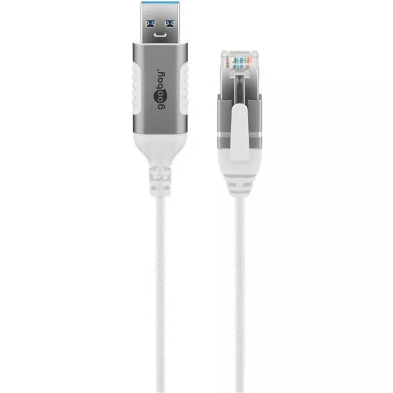 Goobay Kabel Ethernet USB-A 3.0 na RJ45 cienki 10 m - łączy router, modem lub (74383)