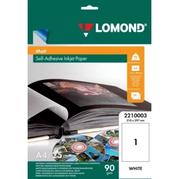 Lomond Samoprzylepny Papier Fotograficzny do Drukarek Atramentowych Matowy A4 25 arkuszy