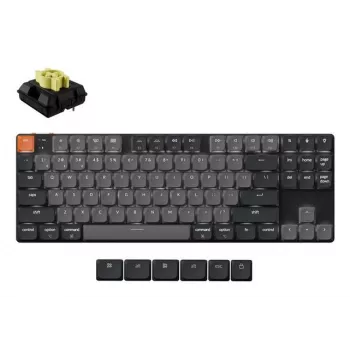Klawiatura mechaniczna Keychron K1X-A4 80% QWERTY angielska, USB + Bluetooth, 87 klawiszy, podświetlenie LED, szary