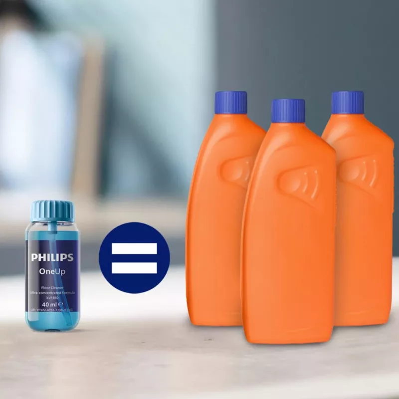 Philips OneUp Ultra-Concentrated Floor Cleaner, Stick vacuum, Niebieski, 40 ml, Płyn (koncentrat), Philips OneUp, 30 mm