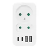 Rozdzielacz zasilania MACLEAN MCE249 F/W — 2x gniazda sieciowe (16A + 6A) i 4x USB (2x A, 2x C PD 20W)