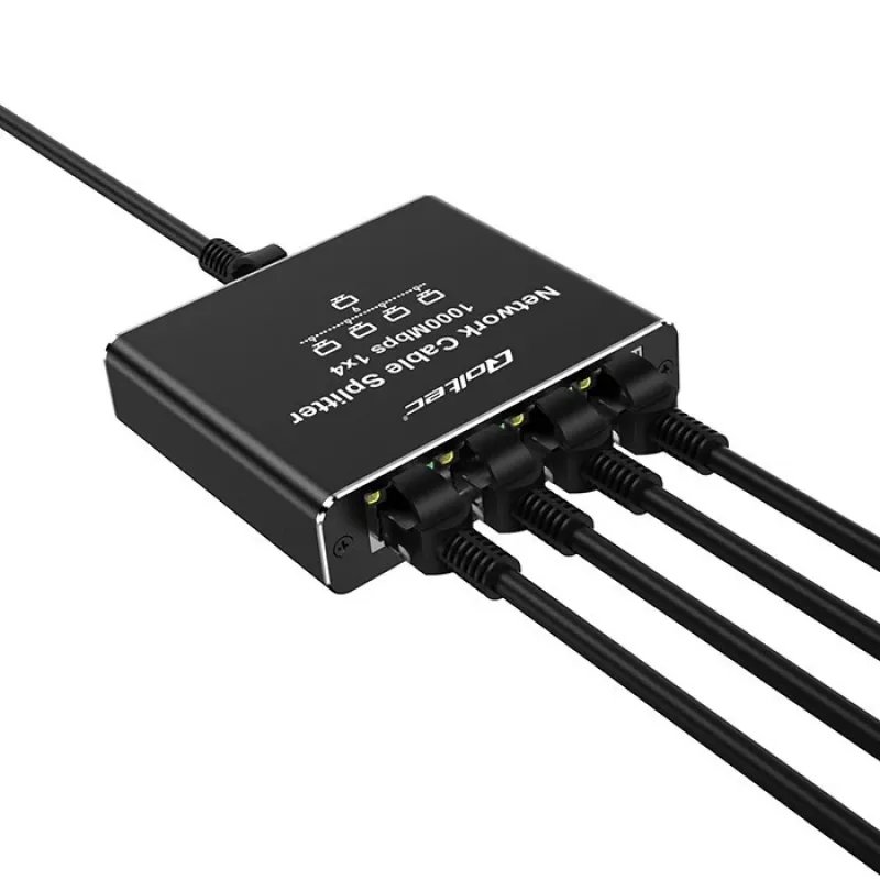 Ethernet mini switch QOLTEC 52293 1x4 RJ45, 1-wejście 4-wyjścia niezarządzalny rozdzielacz sieciowy
