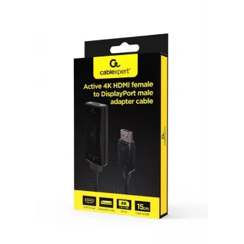 Adapter kabla wideo GEMBIRD A-HDMIF30-DPM-01 HDMI Typu A na DisplayPort 0,15 m Czarny