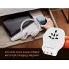 Podróżny adapter ścienny GEMBIRD TPA-1A2C20-02-W 20W — 1×USB-A + 2×USB-C, wtyczka typu G, 100–250V, biały