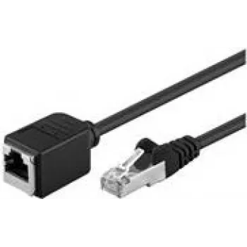 Kabel przedłużający Goobay CAT 5e F/UTP, czarny, 0,5 m - materiał miedziany, wtyk RJ45 (8P8C) - gniazdo RJ45 (8P8C) (73386)