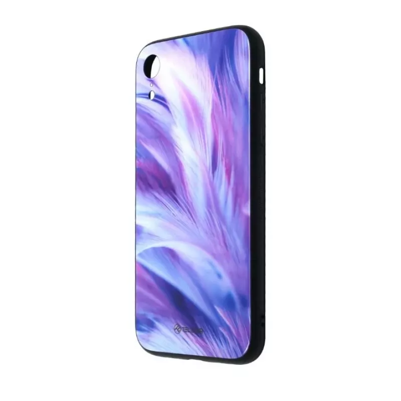 Szkło ochronne Tellur Cover Glass print do iPhone XR z nadrukowanym wzorem piór