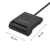 Czytnik kart ID QOLTEC Smart chip — USB, czarny, 84,5×65×16 mm, 63 g