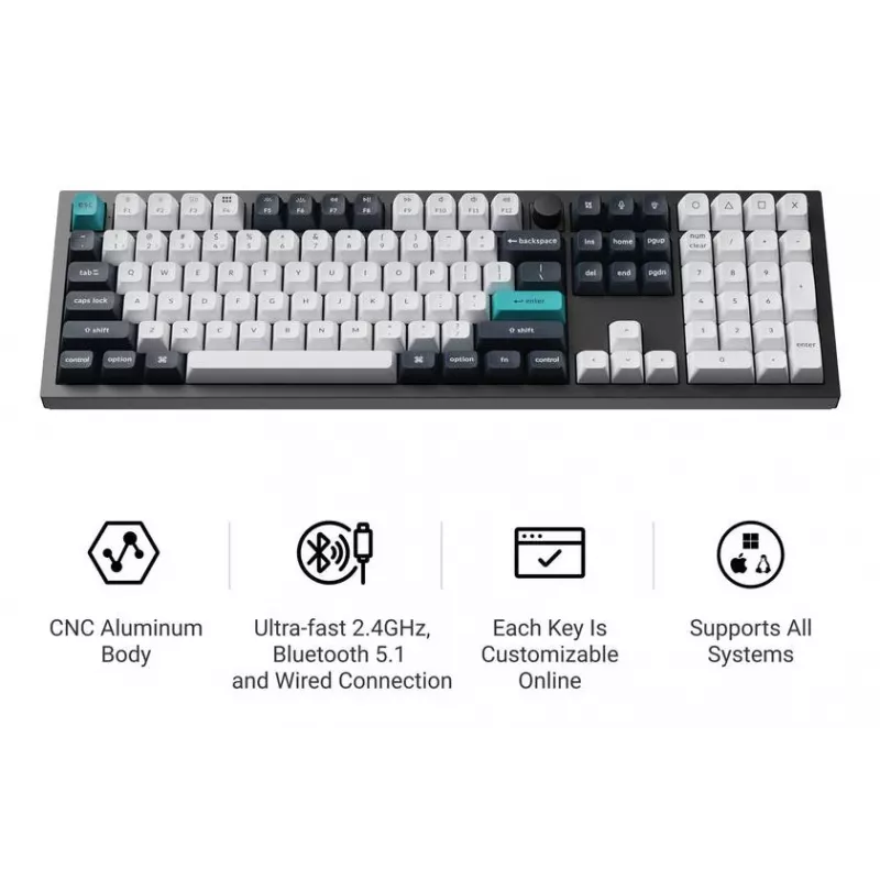 Mechaniczna klawiatura Keychron Q6 Max QMK VIA z przełącznikami Gateron Jupiter, układ pełnowymiarowy