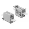 Łącznik RJ45 do sieci DELOCK Cat.6A podwójny gniazdo-gniazdo do montażu na szynie DIN, szary
