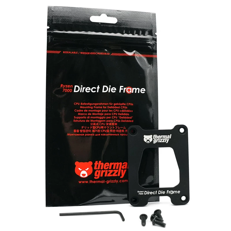 Thermal Grizzly Ryzen 7000 Direct Die Frame | Thermal Grizzly | Ryzen 7000 Direct Die Frame | Czarny | Nie dotyczy