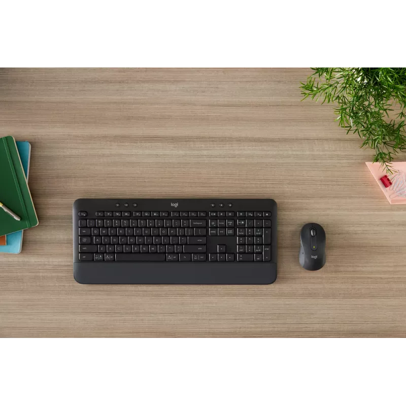 Logitech Signature MK650 for Business - Zestaw klawiatury i myszy - Bezprzewodowy - 2,4 GHz, Bluetooth LE - QWERTY - Hiszpański - Grafit