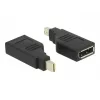 Delock Adapter Mini DisplayPort 1.2 męski > DisplayPort żeński 4K obrócony o 90° - Adapter DisplayPort - Mini DisplayPort (M) kątowy na DisplayPort (W) kątowy - Czarny (65626)