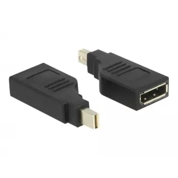 Delock Adapter Mini DisplayPort 1.2 męski > DisplayPort żeński 4K obrócony o 90° - Adapter DisplayPort - Mini DisplayPort (M) kątowy na DisplayPort (W) kątowy - Czarny (65626)