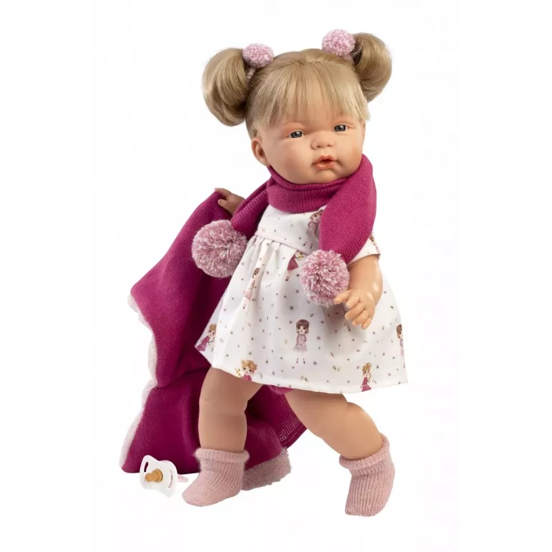 Lalka Joelle 38 cm Llorens — płacząca lalka bobas z realistycznymi cechami i miękkim korpusem