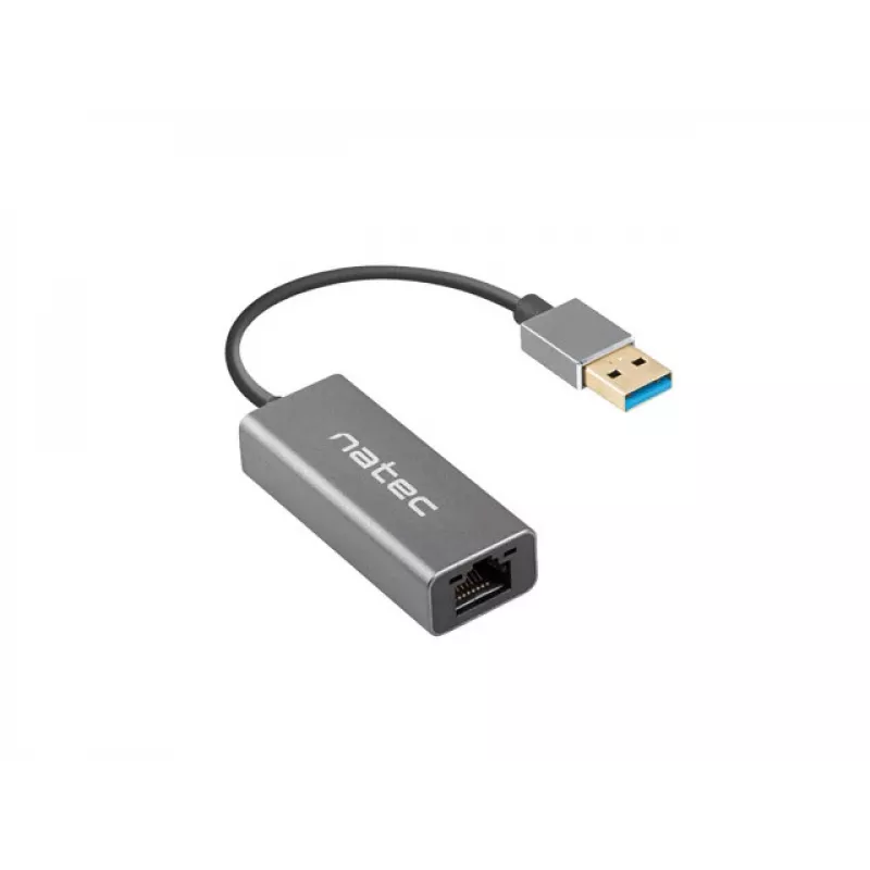 Koncentrator USB NATEC Cricket USB 3.2 Gen 1 Type-A z RJ-45 Ethernet 1000 Mbit/s, obudowa aluminiowa, czarny