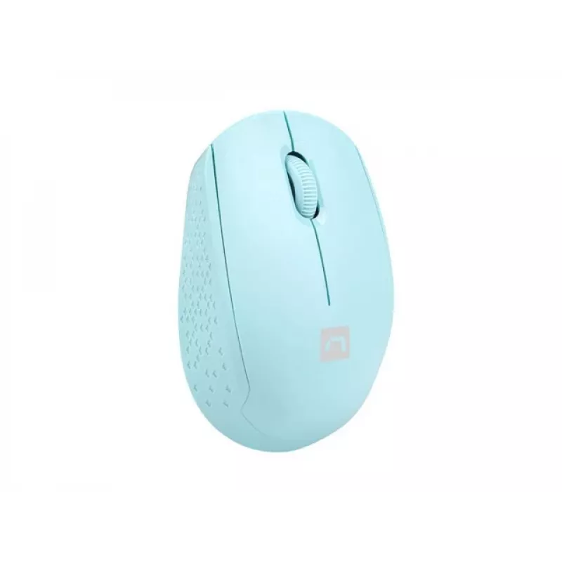 Bezprzewodowa mysz symetryczna NATEC STORK — Bluetooth + USB Type-A, 1600 DPI, 3 przyciski, jasnoniebieska