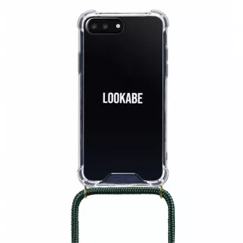 Etui naszyjnik na telefon Lookabe do iPhone 7/8 Plus — złoty z zielonym paskiem
