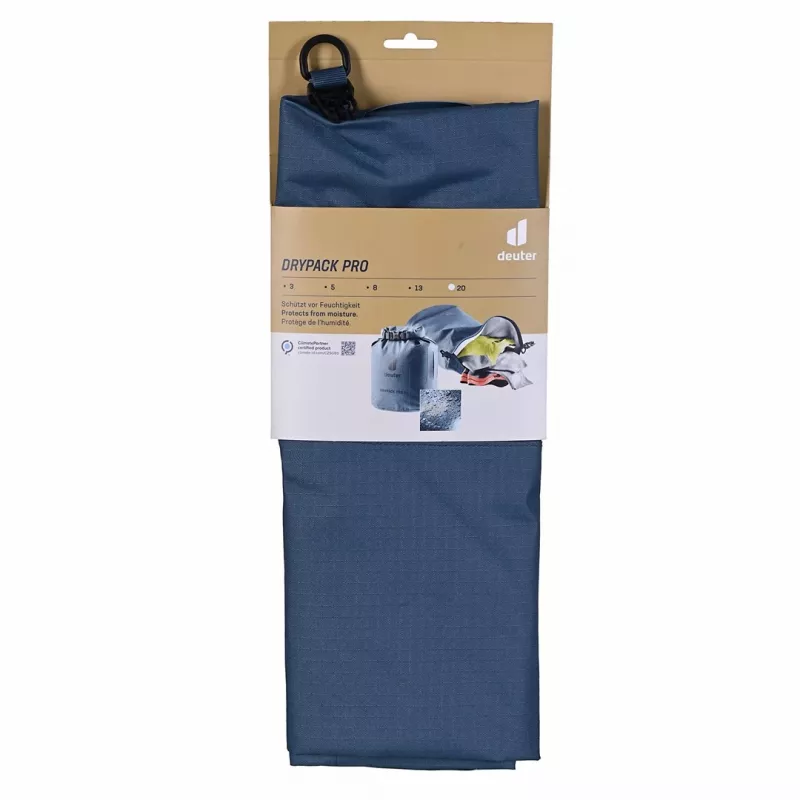 Wodoodporny worek DEUTER Drypack Pro 20 — pojemność 20 L, zamknięcie rolowane, zgrzewane szwy