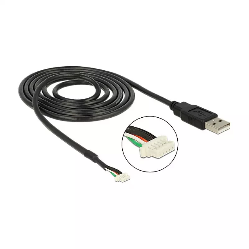 Kabel USB DeLOCK 1.5m USB2.0-A/5p Czarny