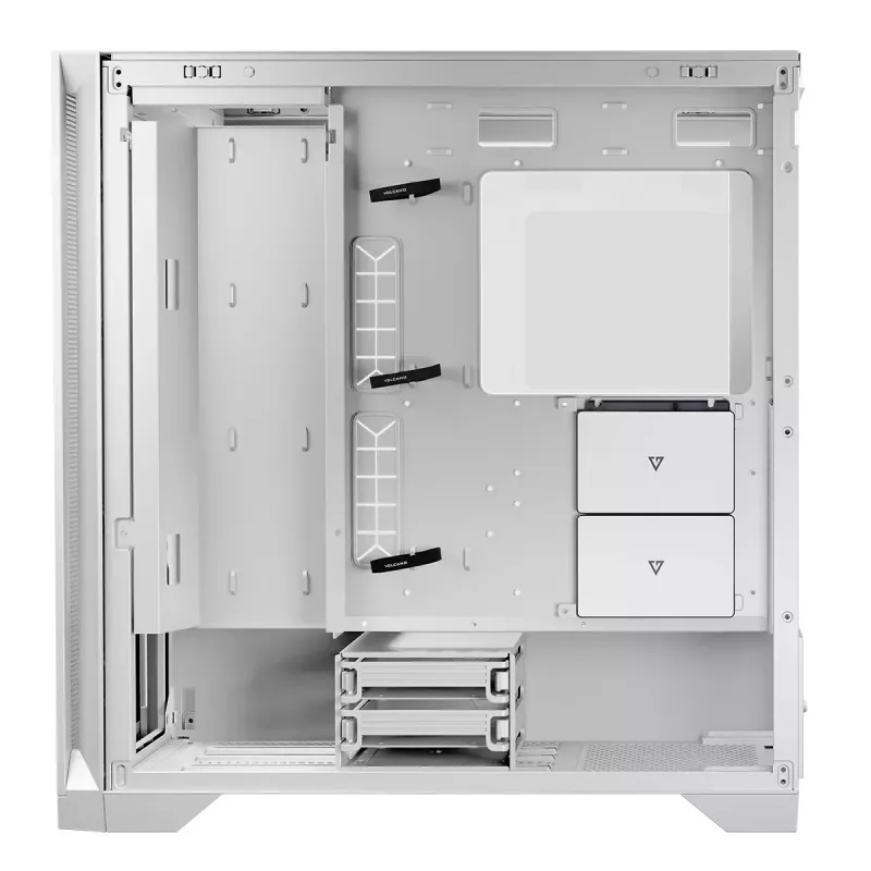Obudowa PC MODECOM VOLCANO EXPANSE S MIDI Tower — Biała, microATX, szkło hartowane, USB-C, obsługa GPU 430 mm