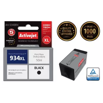 Activejet AH-934BRX Tusz (zamiennik HP 934XL C2P23AE; Premium; 50 ml; czarny)