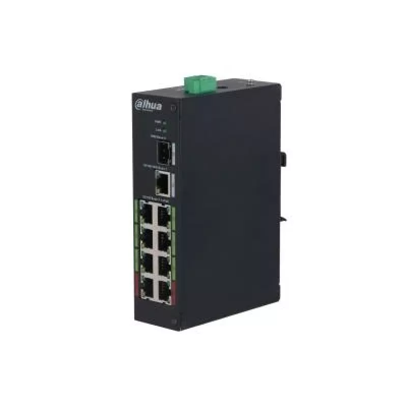 Switch DAHUA DH-LR2110-8ET-120 L2 8x Fast Ethernet (10/100) PoE, 48–57V, 8,8 Gbit/s, MAC 8000, czarny