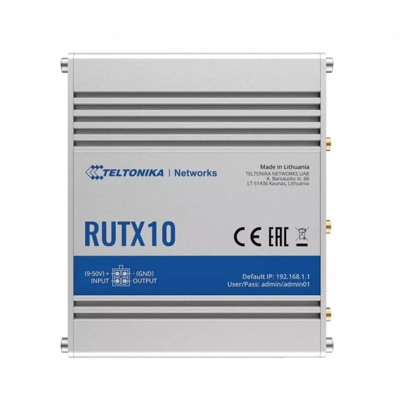 Router bezprzewodowy Teltonika RUTX10, Gigabit Ethernet, Dual-band (2,4 GHz / 5 GHz), biały