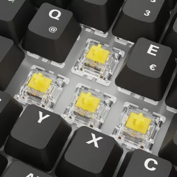 Mechaniczna klawiatura gamingowa Sharkoon Skiller SGK50S3 PBT czarno-żółta RGB