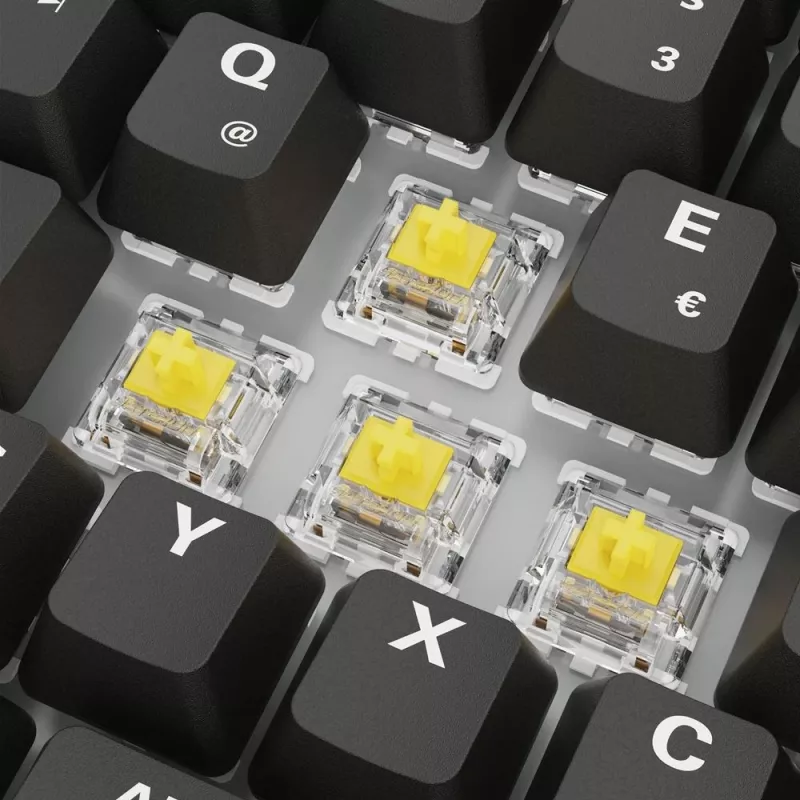 Mechaniczna klawiatura gamingowa Sharkoon Skiller SGK50S3 PBT czarno-żółta RGB