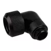 Alphacool Eiszapfen 16mm HardTube złączka wkręcana 90° obrotowa G1/4 - kątowa złączka zaciskowa do chłodzenia cieczą - głęboka czerń