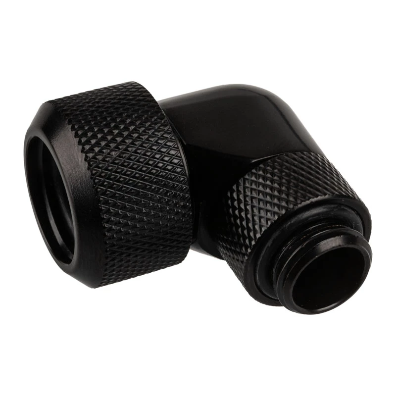 Alphacool Eiszapfen 16mm HardTube złączka wkręcana 90° obrotowa G1/4 - kątowa złączka zaciskowa do chłodzenia cieczą - głęboka czerń