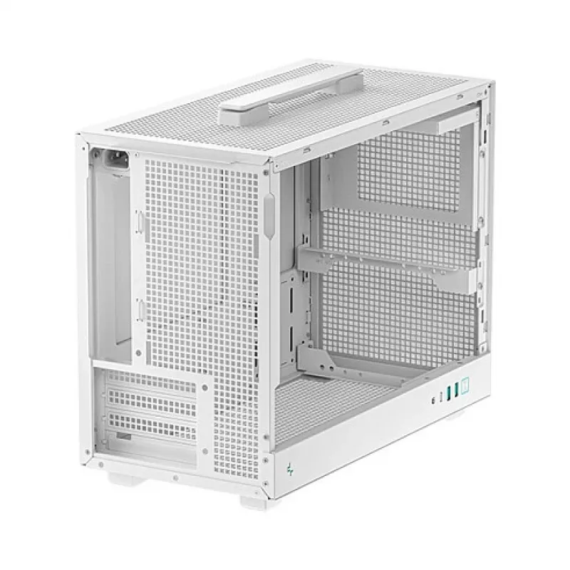 Obudowa komputerowa DeepCool CH160 PLUS WH Small Form Factor biała, microATX, szkło hartowane, USB-C