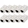 Modułowe złącza przelotowe Digitus CAT 6A ekranowane 10 sztuk RJ-45 Styki ze złoconym wykończeniem