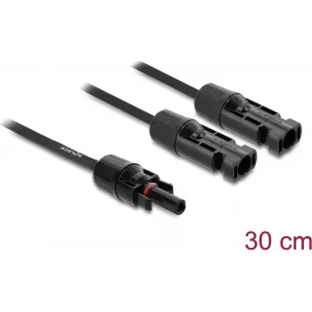 DELOCK solarny kabel rozdzielający 2x wtyk na 1x gniazdo 30 cm czarny (model 89298)