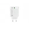 Ładowarka sieciowa szybkiego ładowania NATEC RIBERA 12V 20W USB-C PD 3.0 + USB-A Samsung AFC biała