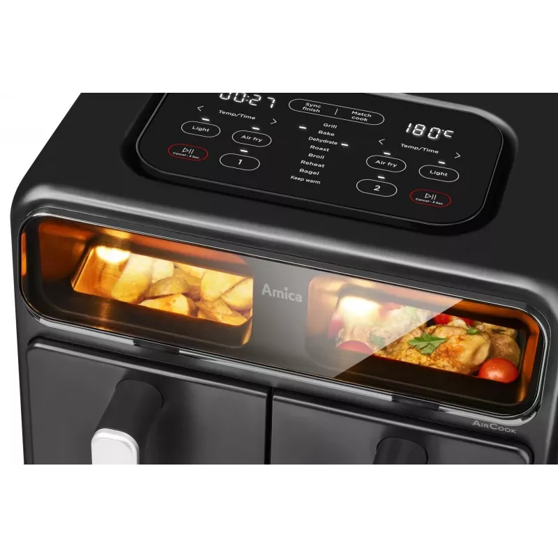 Frytkownica beztłuszczowa AMICA AFM7020 Czarna — moc 700 W, pojemność 3,5 l