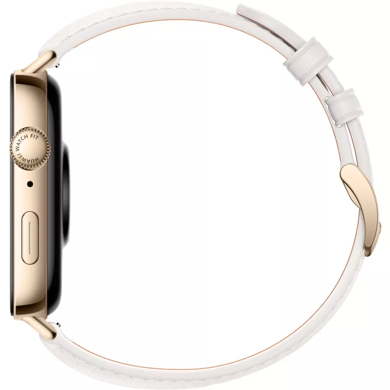 Watch Fit 3 (Solo-B19V), Smartwatch złoty/biały, skórzany pasek w kolorze białym