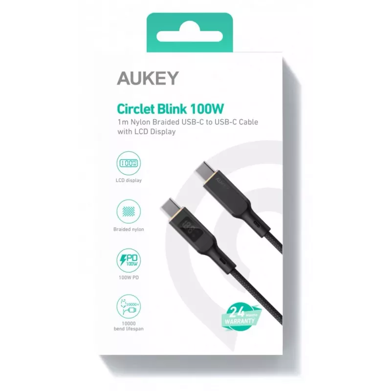 Kabel USB AUKEY CB-MCC102 1,8 m USB C Czarny 480 Gbit/s