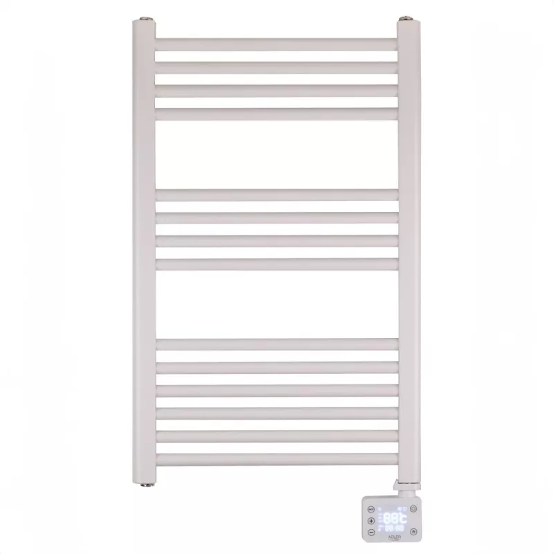 Elektryczny grzejnik łazienkowy Adler AD 7824 600 W, biały, IP24, do montażu na ścianie, 500×900 mm