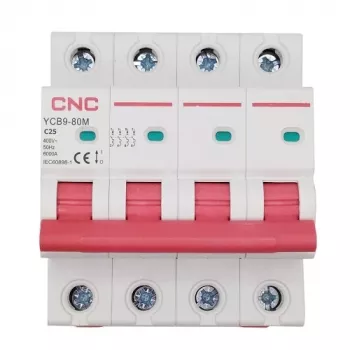 Wyłącznik nadprądowy CNC, 4P, 25 A, klasa C, 6 kA