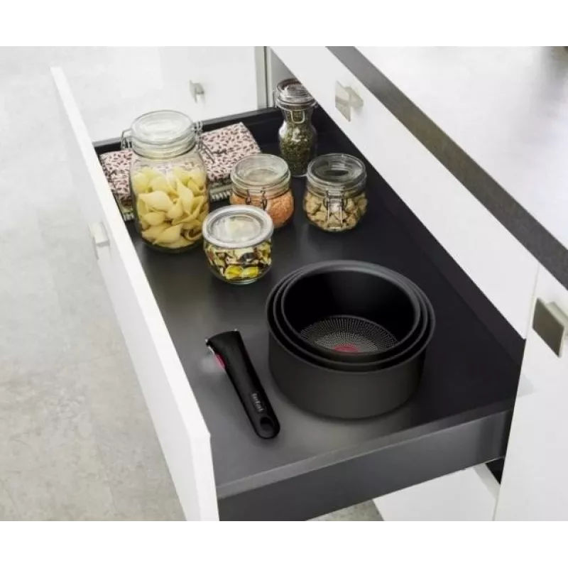 Zestaw garnków TEFAL, 4 szt. | L7649453 Ingenio Ultimate | 16/18/20 cm | Aluminium | Czarny