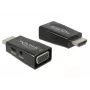Adapter przejściówka DeLOCK 65901 HDMI A na VGA i audio 3,5 mm czarny