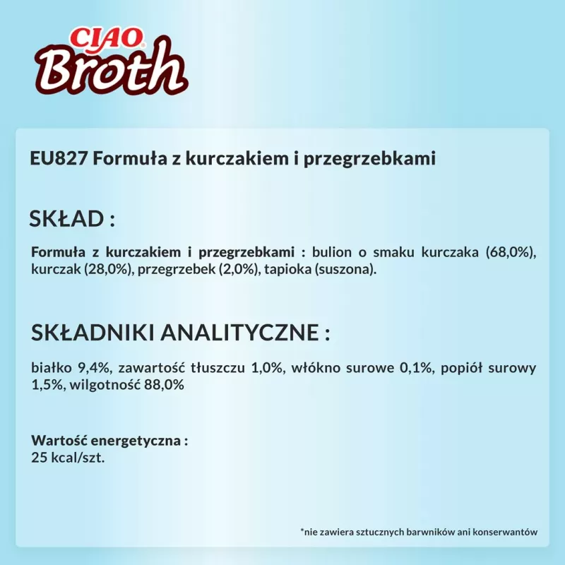 Mokry przysmak dla kota INABA Ciao Broth Chicken & Scallop 40 g saszetka