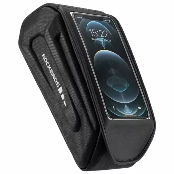Torba na ramę rowerową Rockbros, pojemność 1,7 l, kieszeń na telefon, czarna