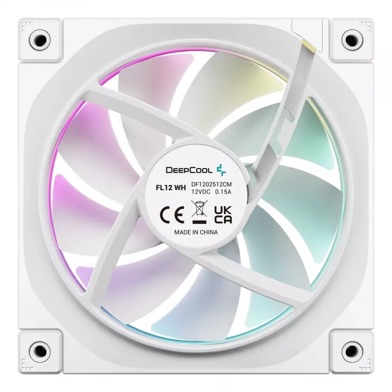 Wentylator do obudowy PC 120 mm DeepCool FL12 WH, biały, 2150 RPM, PWM, 55 CFM, 32 dB, FDB, 4-pin