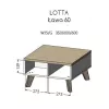Cama LOTTA 60 Stolik kawowy dąb wotan/mat czarny