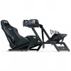 Regulowany fotel kubełkowy Next Level Racing ERS3 Elite Premium — czarna skóra PU, odchylane oparcie, kompatybilny z kokpitem/montażem podłogowym